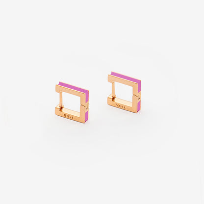 Розовые серьги Square 