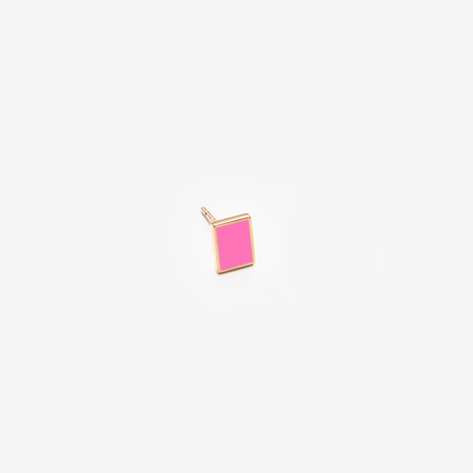 Моно-серьга неоново-розовый прямоугольник Floating 