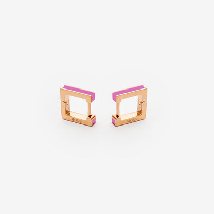 Розовые серьги Square 