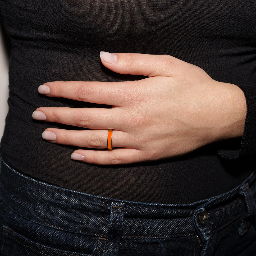 VERETTA IN ORO ROSA E SMALTO ARANCIONE