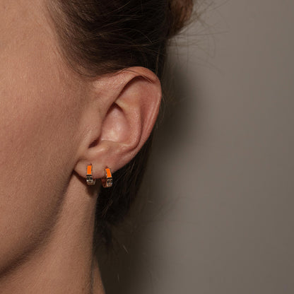 ORANGE EARRINGS WITH DIAMONDS - INSIDE