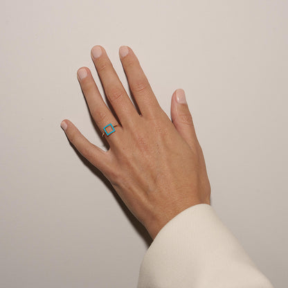 ANELLO QUADRATO AZZURRO - FRAME