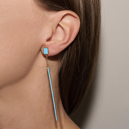 LIGHT BLUE DROP - FLOATING EARRINGS