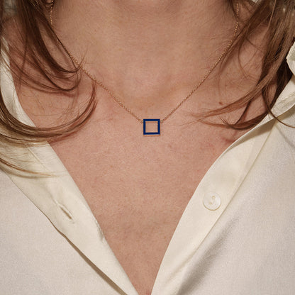 COLLANA BLU SCURO - SQUARE