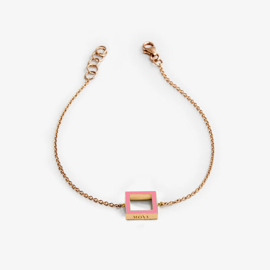 FLUORESCENT PINK BRACELET - SQUARE