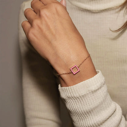 FLUORESCENT PINK BRACELET - SQUARE