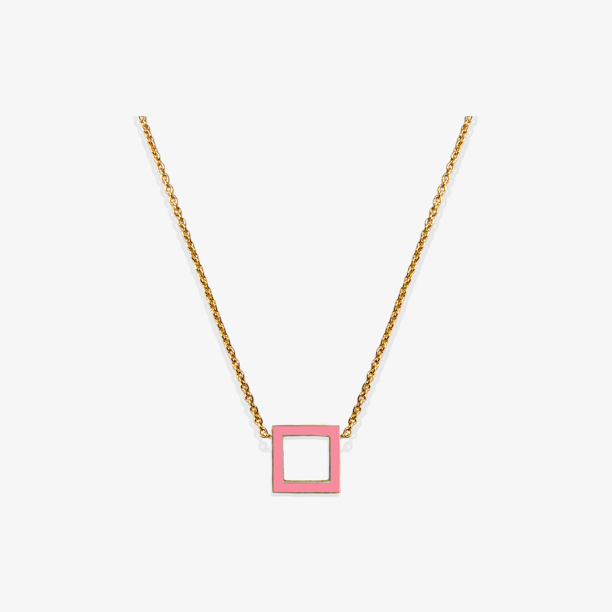 FLUORESCENT PINK NECKLACE - SQUARE