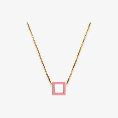 FLUORESCENT PINK NECKLACE - SQUARE