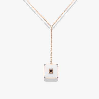Collana quadrata con diamante