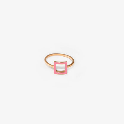 ANELLO QUADRATO ROSA FLUO - FRAME