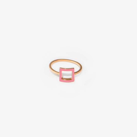 ANELLO QUADRATO ROSA FLUO - FRAME