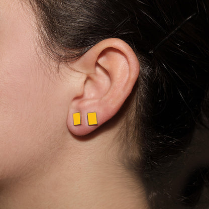 ORECCHINI RETTANGOLI GIALLO - FLOATING EARRINGS