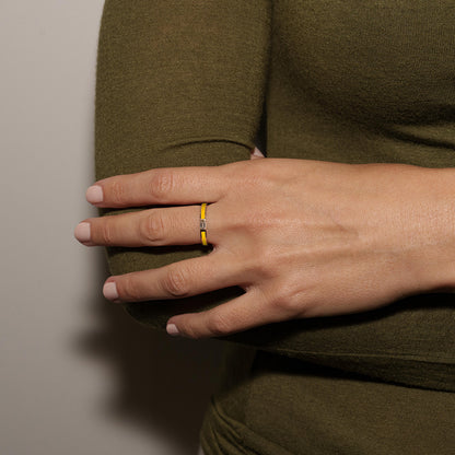 VERETTA ORO ROSA SMALTO GIALLO E DIAMANTE