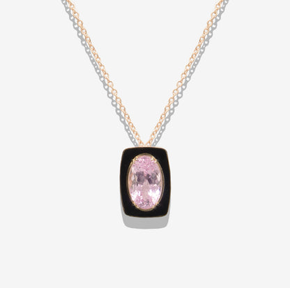 COLLANA CON KUNZITE NATURALE