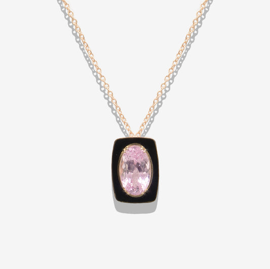 COLLANA CON KUNZITE NATURALE