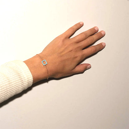 LIGHT BLUE  BRACELET - SQUARE