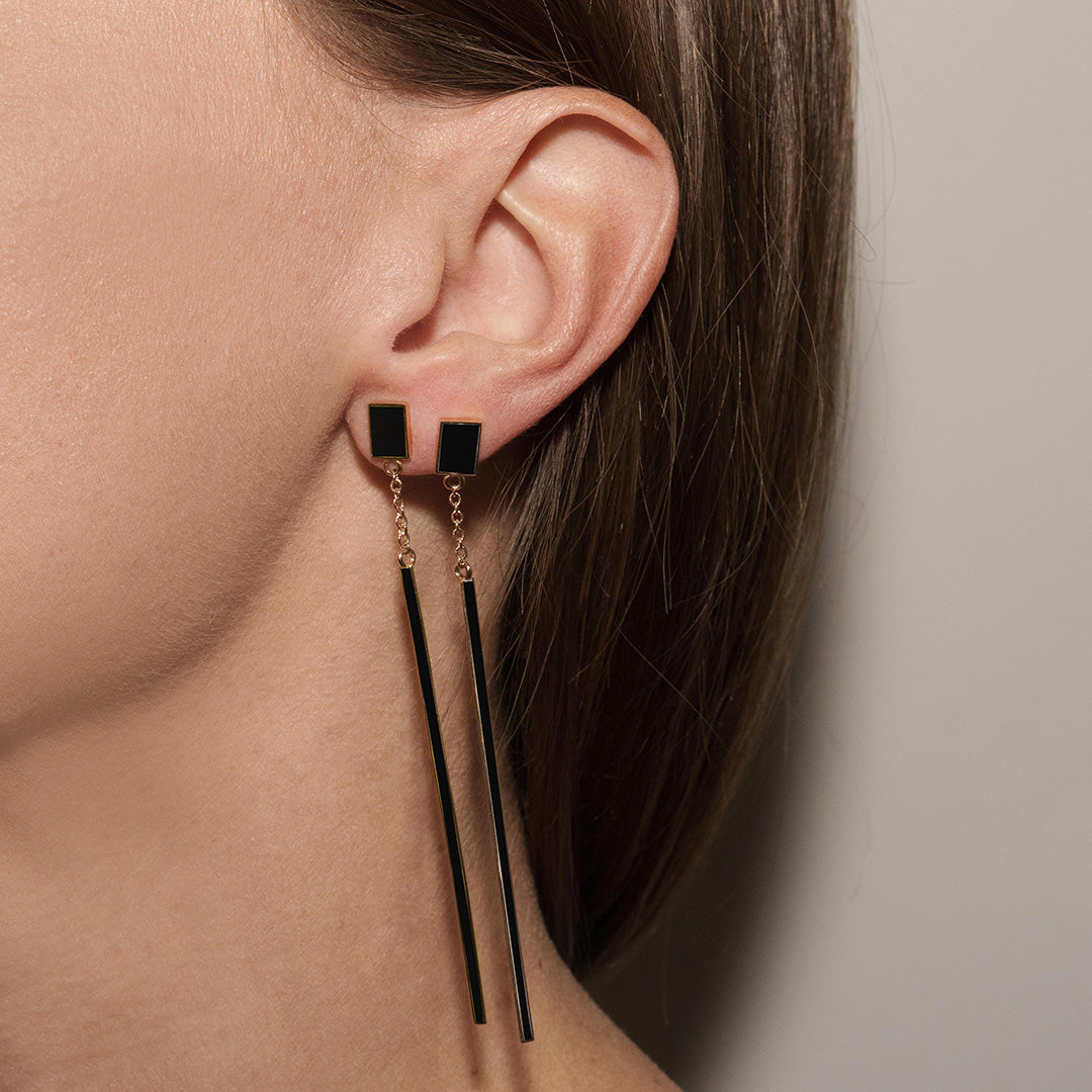 BLACK DROP - FLOATING EARRINGS