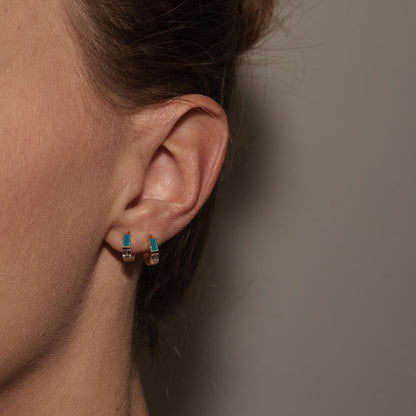 TEAL EARRINGS TEAL DIAMONDS - INSIDE