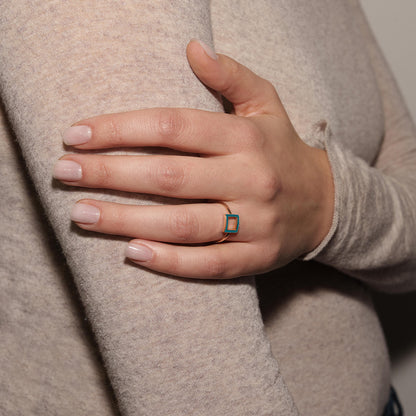 ANELLO QUADRATO PETROLIO - FRAME