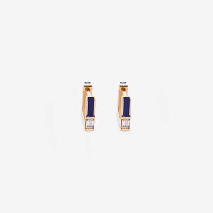 Orecchini Square blu con diamanti