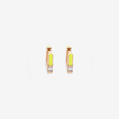 ORECCHINI SQUARE VERDE LIME CON DIAMANTI