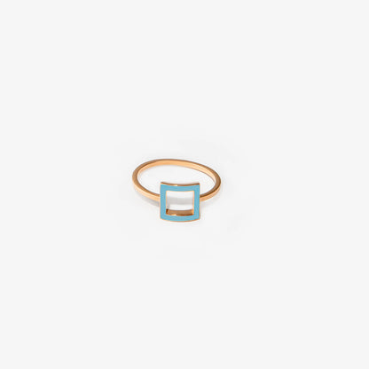 ANELLO QUADRATO AZZURRO - FRAME