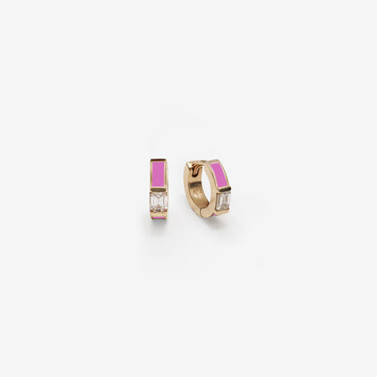 LIGHT PINK EARRINGS WITH DIAMONDS - INSIDE