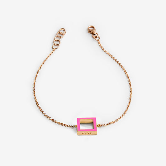 BRACCIALE ROSA FLUO SQUARE