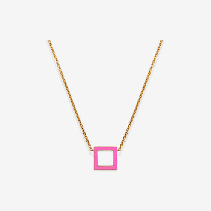 COLLANA ROSA FLUO - SQUARE