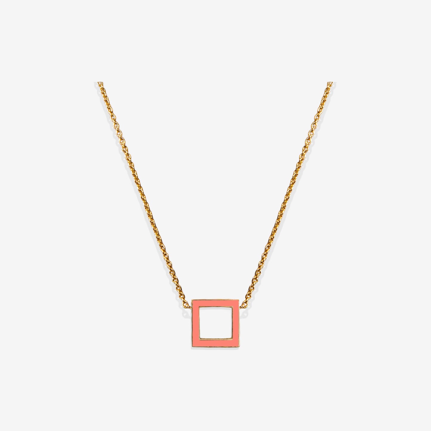 COLLANA ROSA SALMONE SQUARE