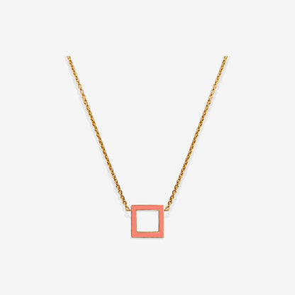 SALMON PINK NECKLACE - SQUARE