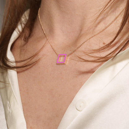 COLLANA ROSA CHIARO - SQUARE