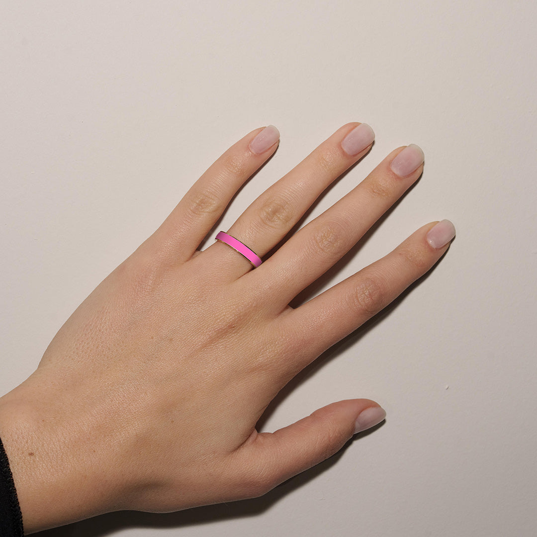 VERETTA IN ORO ROSA E SMALTO ROSA FLUO