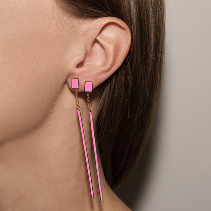 PENDENTI ROSA FLUO - FLOATING EARRINGS