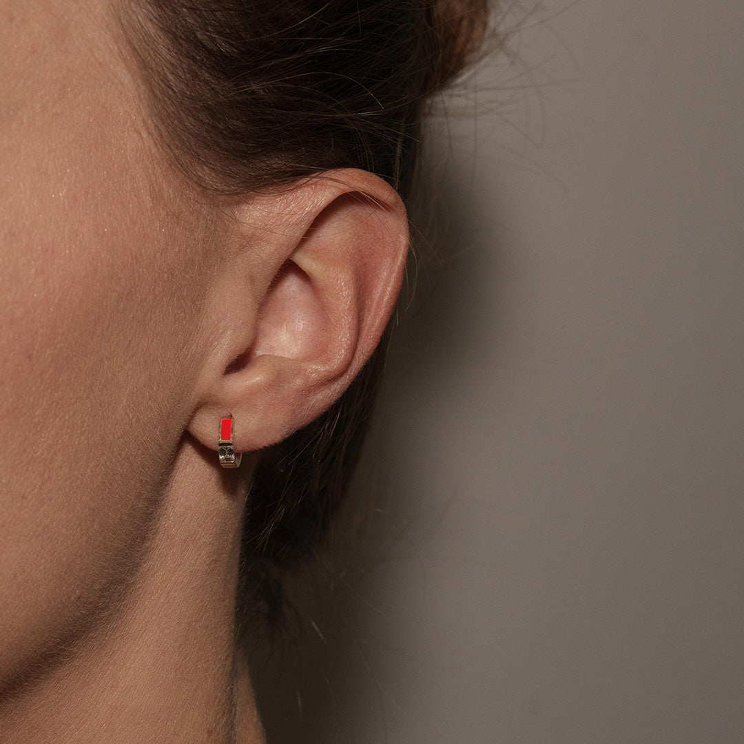 MONO ORECCHINO ROSSO CON DIAMANTE -  INSIDE