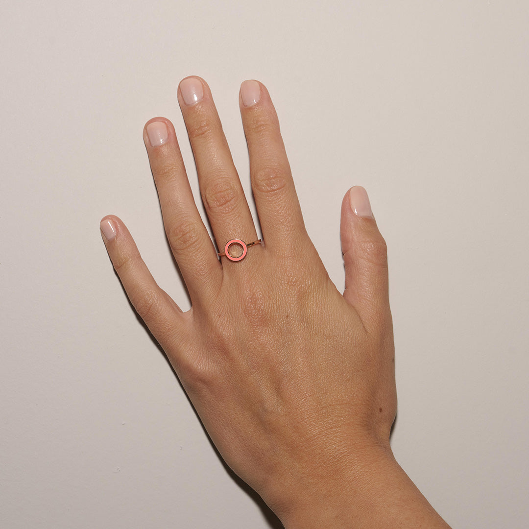 ANELLO TONDO ROSA SALMONE - FRAME