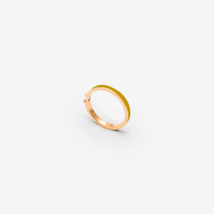 Veretta oro rosa smalto senape e diamante