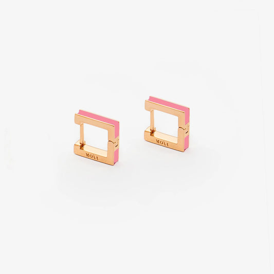 ORECCHINI ROSA FLUO - SQUARE