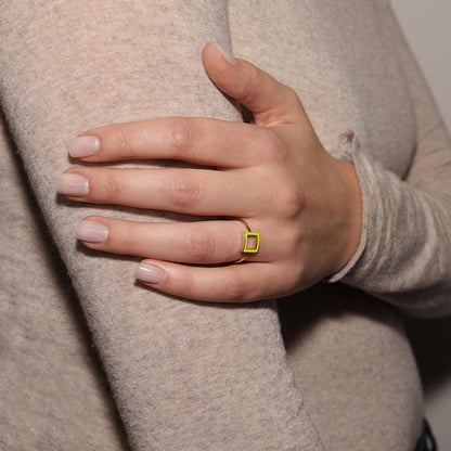 ANELLO QUADRATO VERDE LIME - FRAME