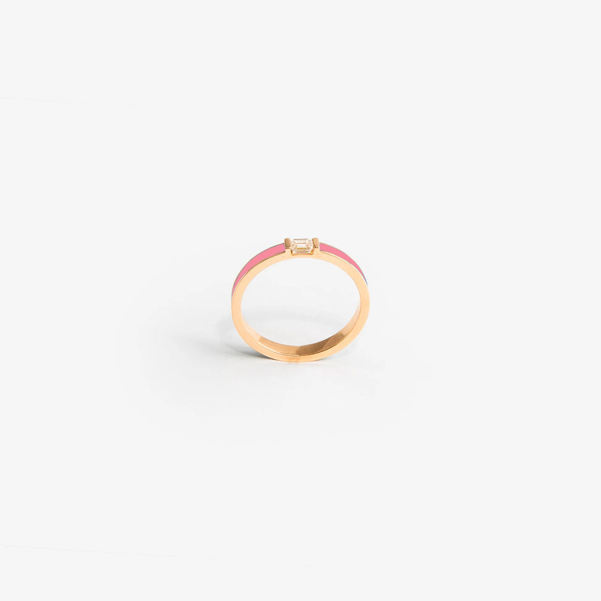 VERETTA ORO ROSA SMALTO ROSA FLUO E DIAMANTE