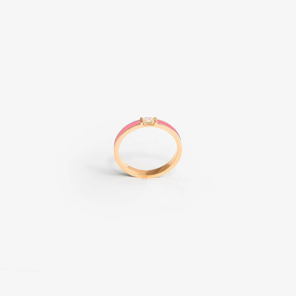 VERETTA ORO ROSA SMALTO ROSA FLUO E DIAMANTE