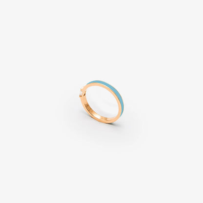 VERETTA ORO ROSA SMALTO AZZURRO E DIAMANTE