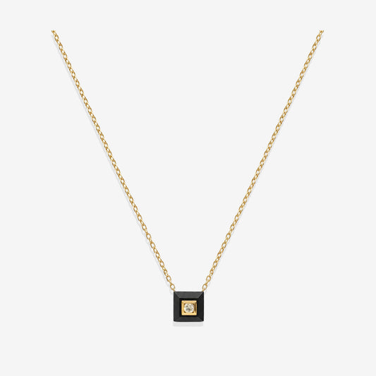 Collana con Ciondolo in titanio, oro rosa e diamante