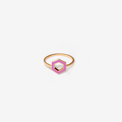 ANELLO ESAGONALE ROSA CHIARO - FRAME