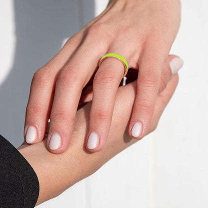 Veretta in oro rosa e smalto verde lime