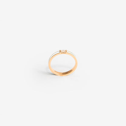 Veretta oro rosa smalto bianco e diamante