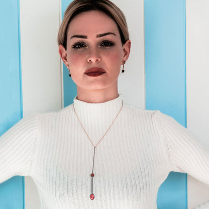 Collana con tormaline e oro rosa