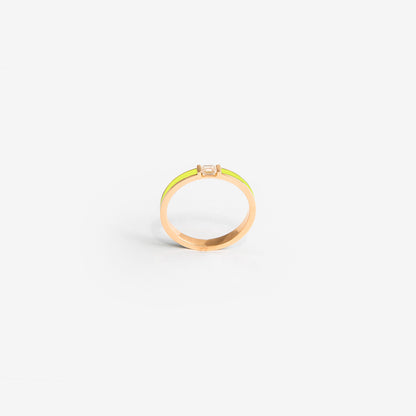 Veretta oro rosa smalto verde lime e diamante