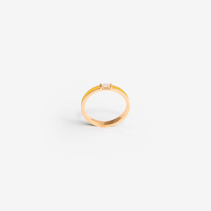 Veretta oro rosa smalto giallo e diamante