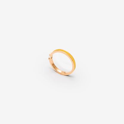 Veretta oro rosa smalto giallo e diamante